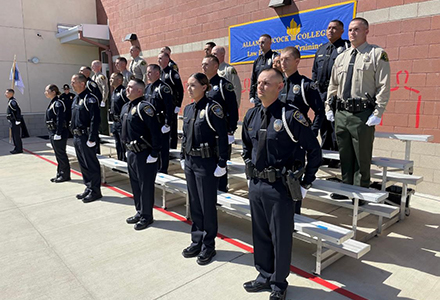 Graduates at the law enforcement academy graduation at the Public Safety Training Complex.